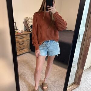 Cozy Knit Women's Sweater - Rust